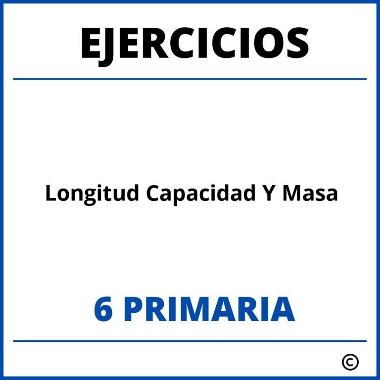 Ejercicios Medidas De Longitud Capacidad Y Masa Primaria Pdf