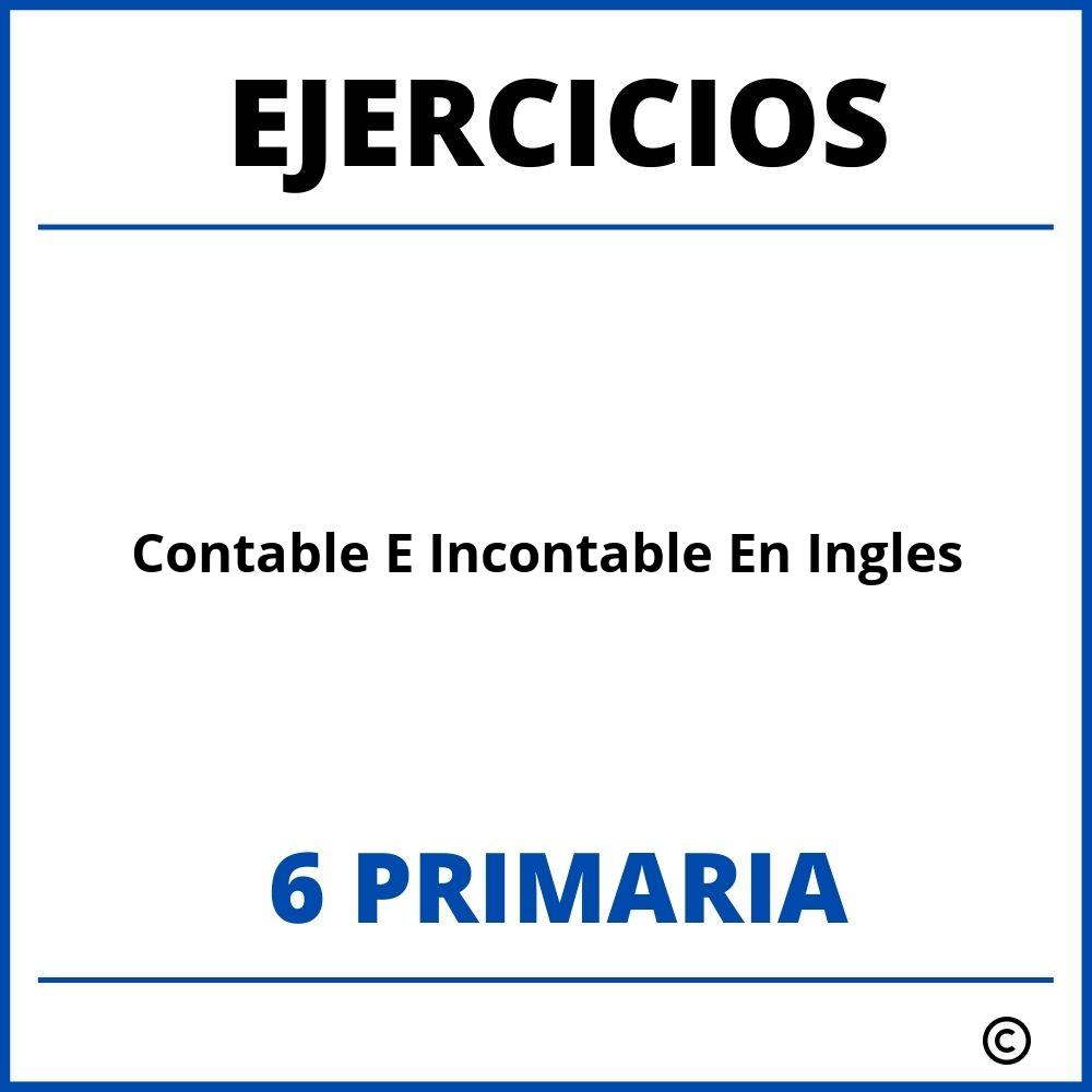 Ejercicios Contable E Incontable En Ingles 6 Primaria PDF